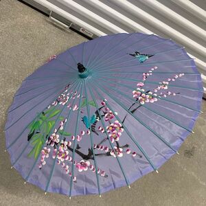 VTG,Purple Parasol with Floral Design
